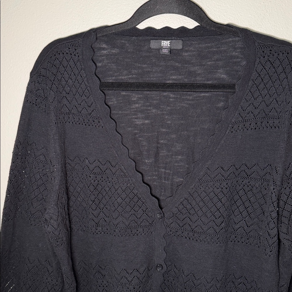Frye Black Button Up Western Fairy Grunge Cardigan - Picture 2 of 4